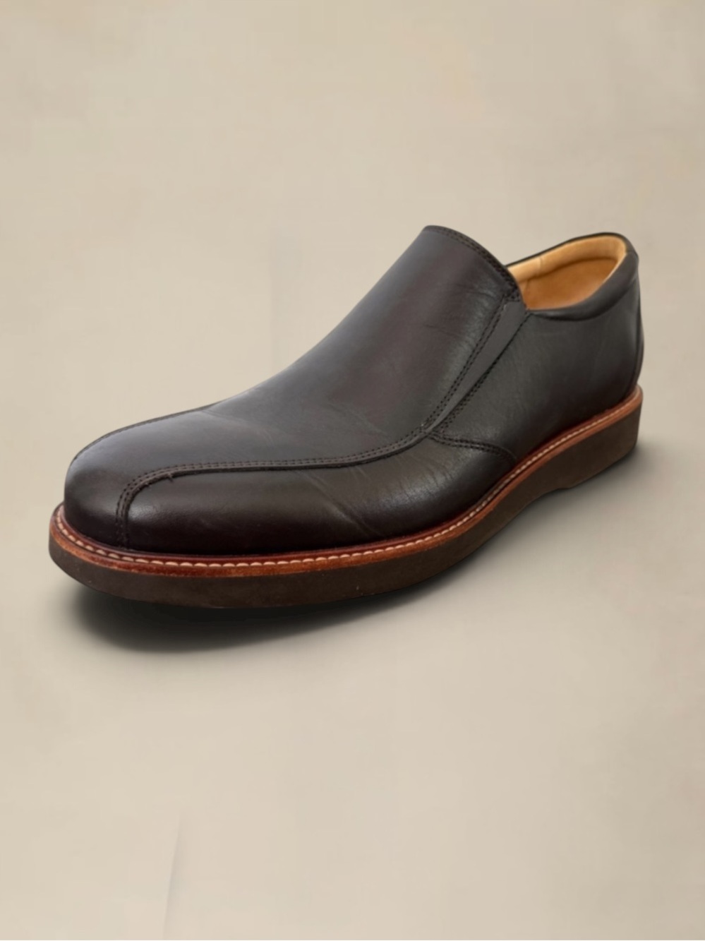 SAMUEL HUBBARD Frequent Traveler Dark Brown Leather Loafers Size 9.5
